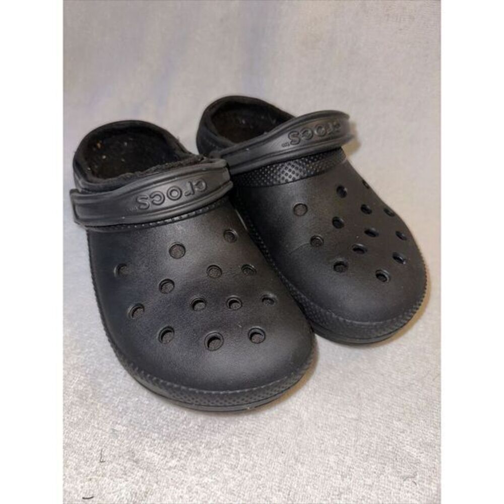 Crocs Dual Comfort Fleece Lined Black Clogs Men's 8 Women's 10